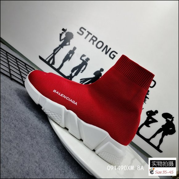 newBaleshijia elastic knitting socks shoes red main image 4
